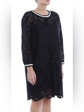 Ermanno Scervino Black crochet  Lace coat, US4